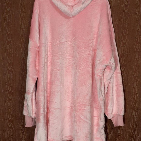 BLANKET HOODIES OVERSIZED WEARABLE FLEECE SWEATSHIRT HOODED COZY PULLOVER PINK - Picture 8 of 15